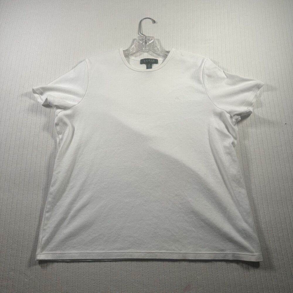 Lauren Ralph Lauren Women’s 2X White Short Sleeve T Shirt Tee